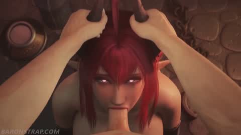 Blowjob Series — Pet succubus gives nasty deepthroat blowjob