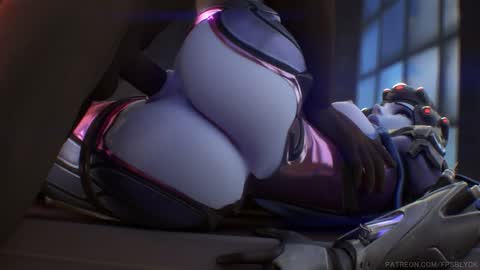 Blowjob Series — Widowmaker gets her face fucked hard then shakes her ass
