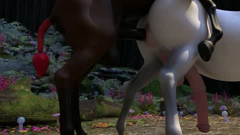 Futanari Series — Futanari Centaurs Fucking Each Other Hard in the Forest  [Centaur Things]