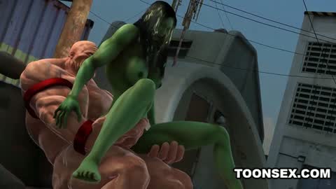Muscle Women Series — Juggernaut pounds super sexy She-Hulk  [3D]